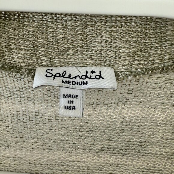 Splendid Gray & White Striped Sheer Knit Cardigan Sweater - Picture 5 of 5